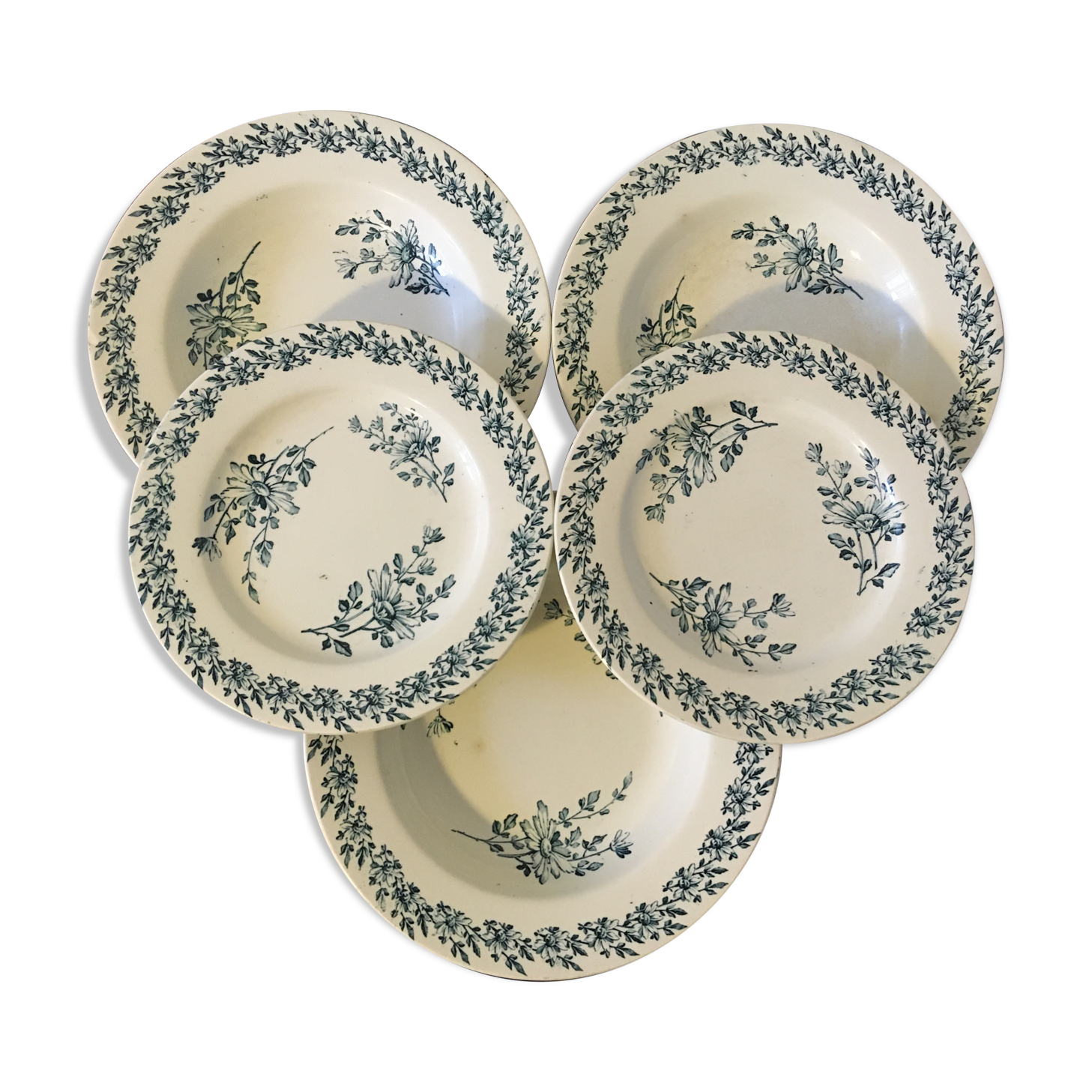 Lot of 5 plates Lunéville model Pâquerette