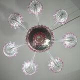 Wonderful Vintage Pink Venetian Chandelier Murano Glass 7 arms
