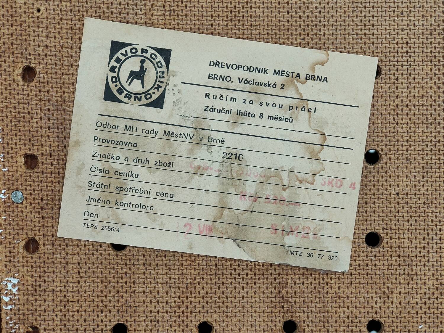 Blue and white chest of drawers by Drevopodnik Brno 1960