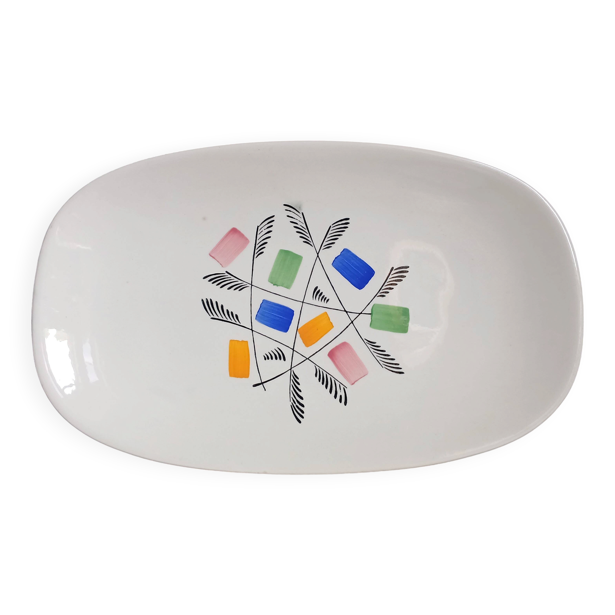 Plat en faïence de Gien modèle "Falaise", vers 1960