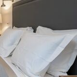 Tête de lit 180cm lin bleu-gris