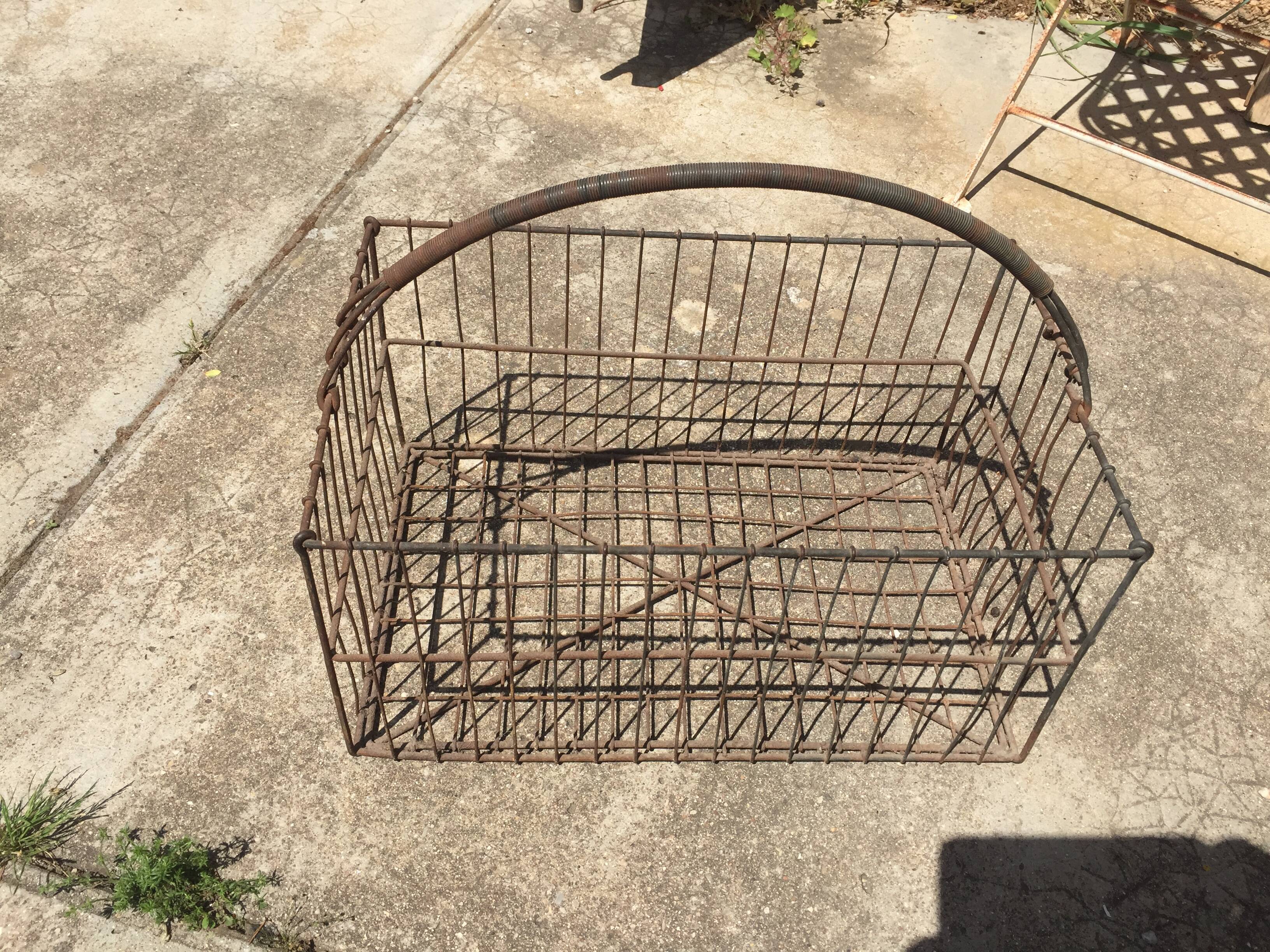 Antique metal basket
