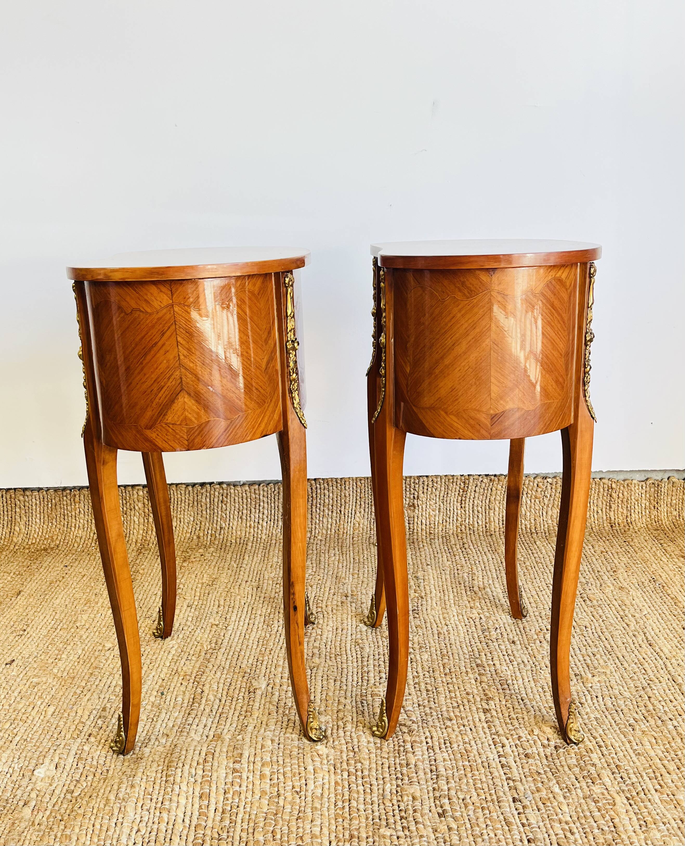 Pair of Louis XV style kidney tables