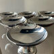 Series of 6 vintage stainless steel ice cream cups