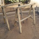 Pair of old wooden trestles