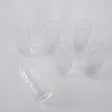 Set of six glasses, Italian design, 1970s, made in Italy