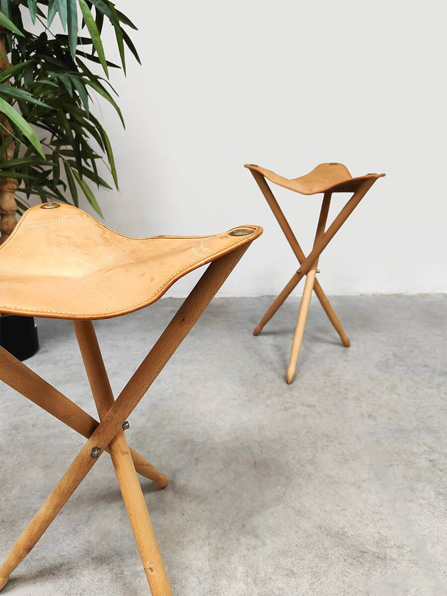 2 tabourets pliants vintage