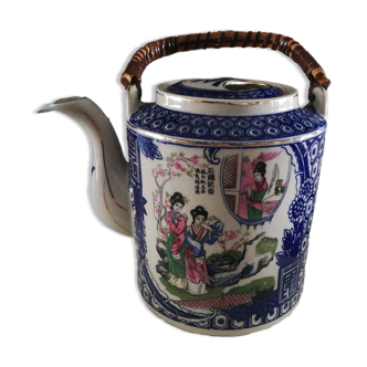 Blue and gold ceramic teapot from Japan