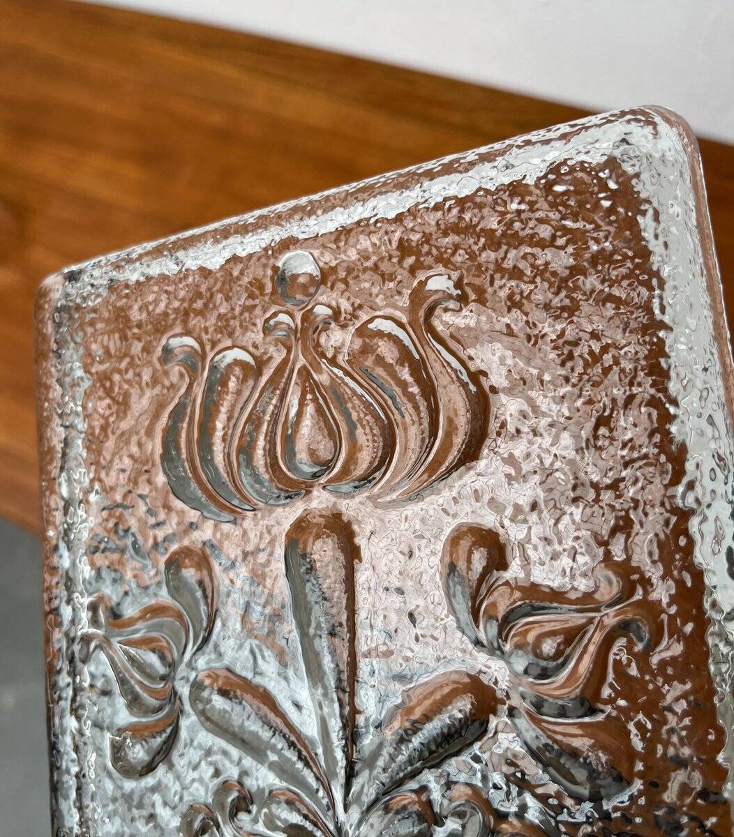 Vintage German floral glass cake plate by Walther Glas, 1970s.