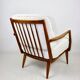 Club white ivory bouclé lounge chair, 1970s