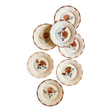 Lot de 7 assiettes plates vintage de Digoin Sarreguemines