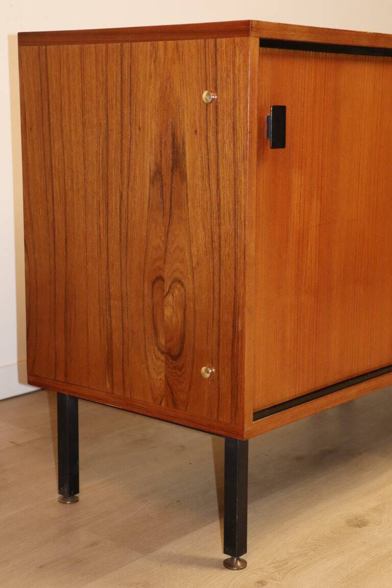 Vintage sideboard in wood and metal, 1960s