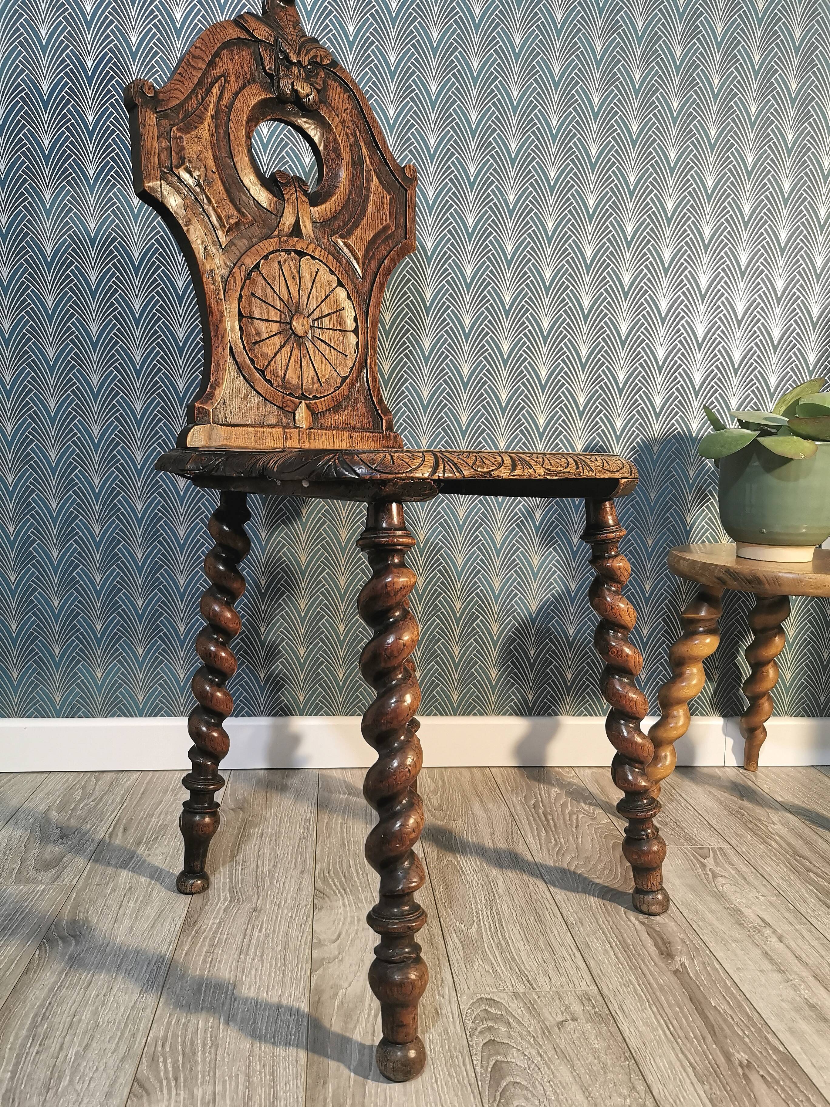 Carved oak chair