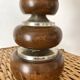 Lampe vintage  33 cm en bois et chrome années 70
