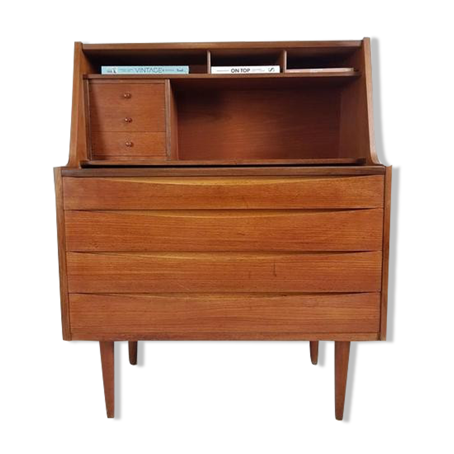 Commode secrétaire danoise en teck Chatol