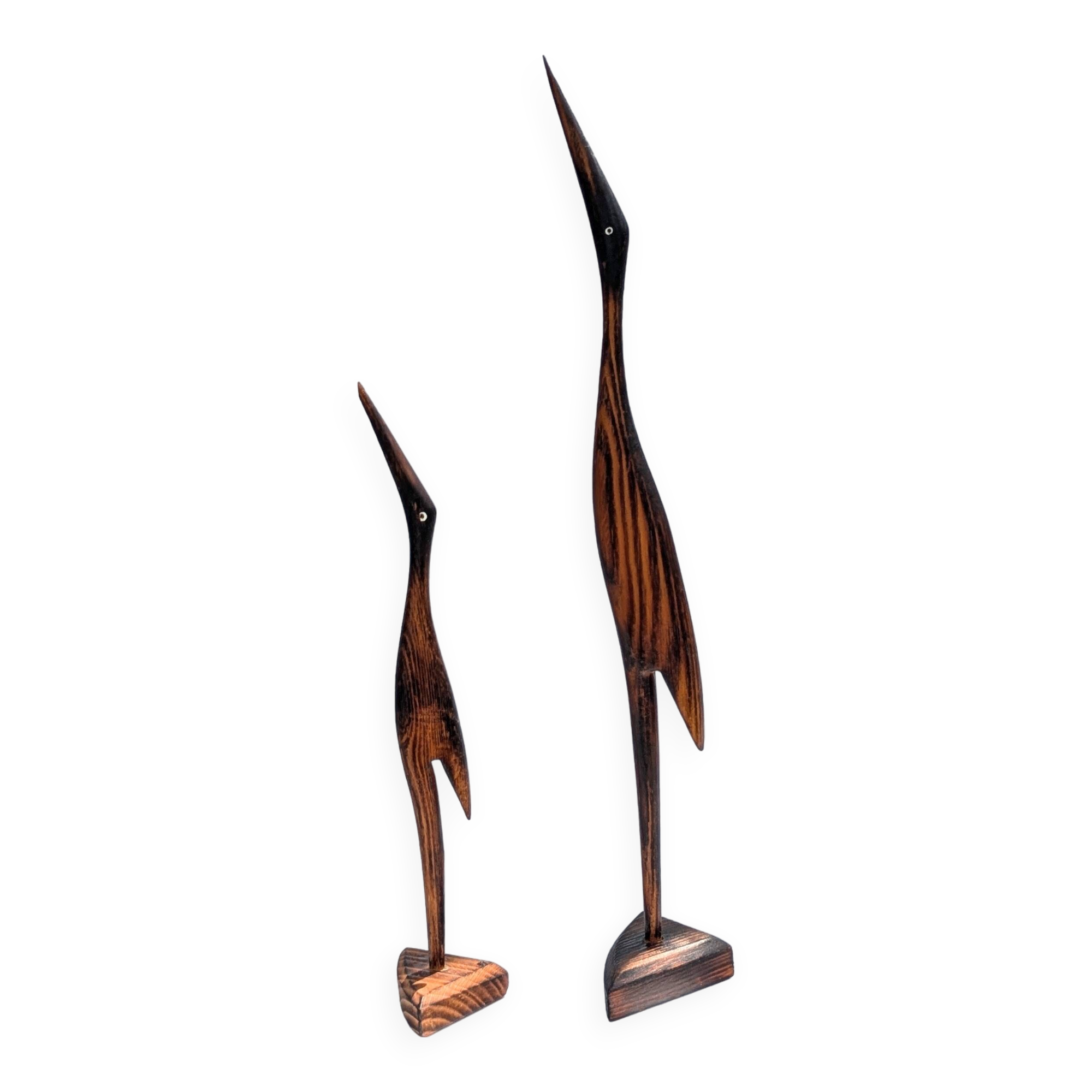 Paire de grues en bois, années 60