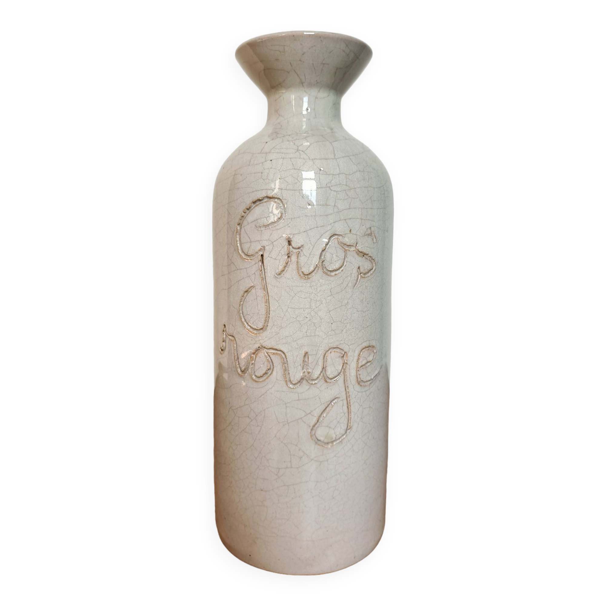 Large stoneware wine carafe with cork stopper