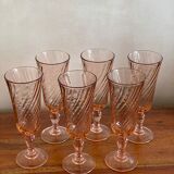 6 rosaline champagne glasses