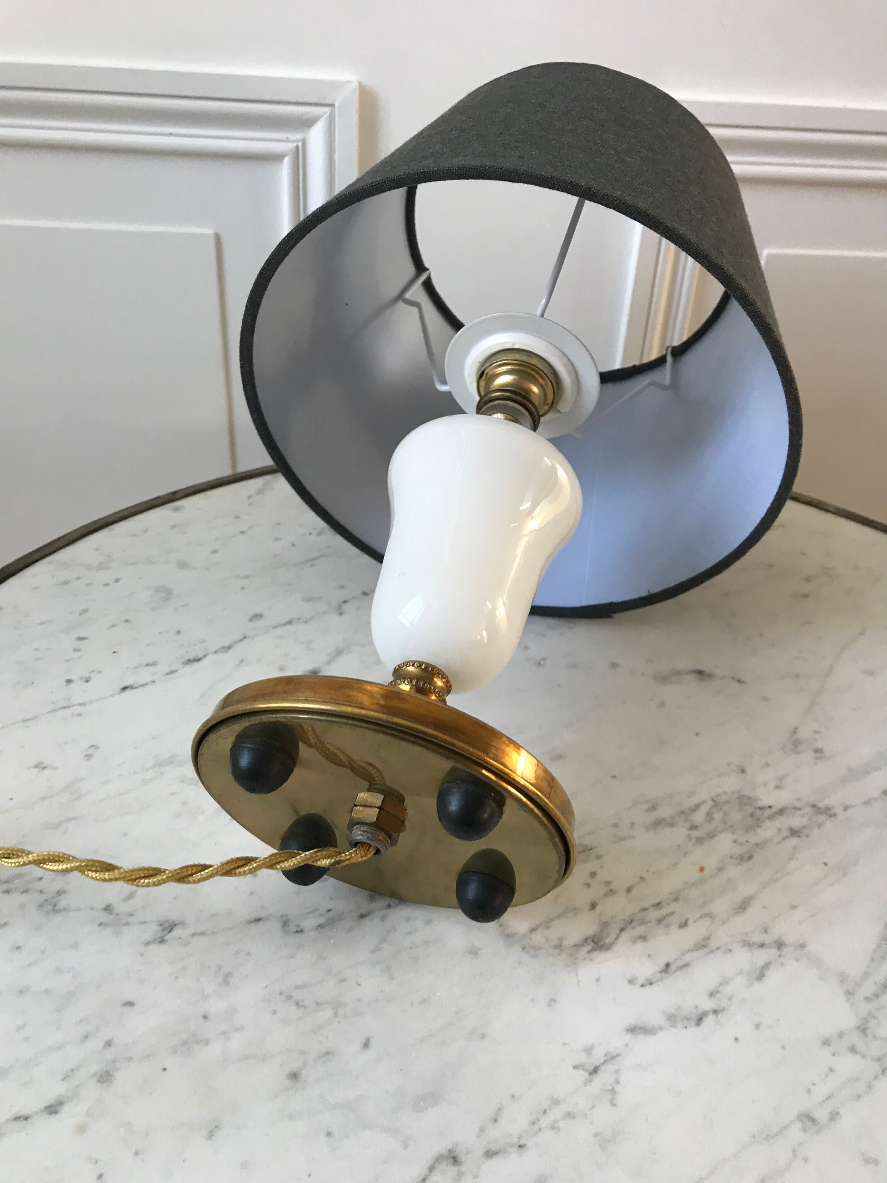Table lamp in alabaster and brass 50s
