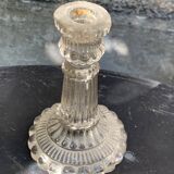 Set of 3 glass and crystal candle holders, Arques crystal, vintage