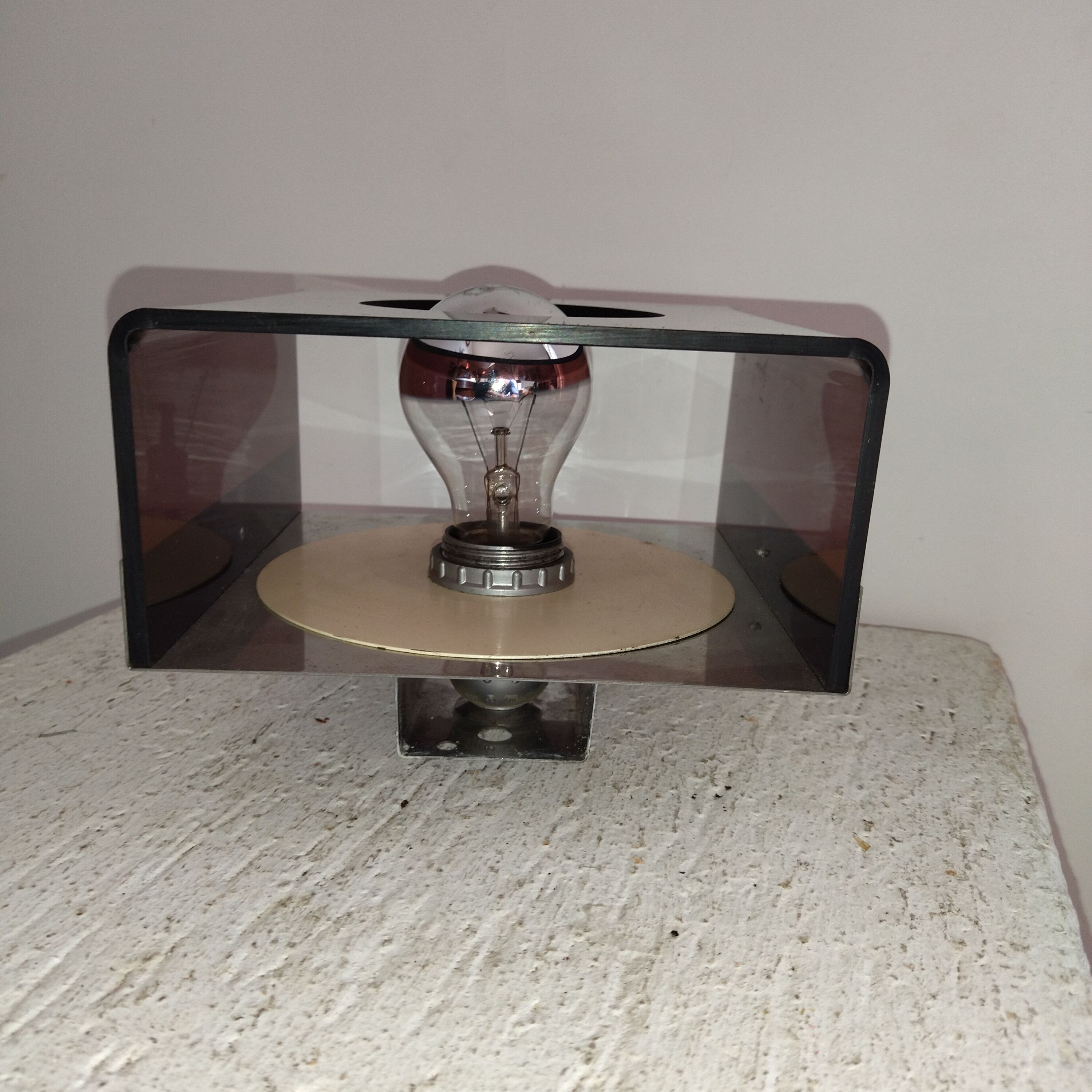 Smoked plexiglass wall lamp 70 spaceage