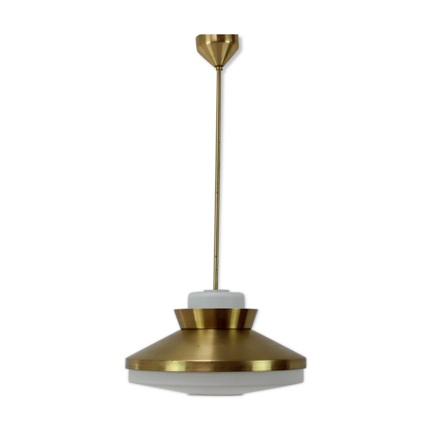 Brass and glass chandelier by Valasske Mezirici, 1970's