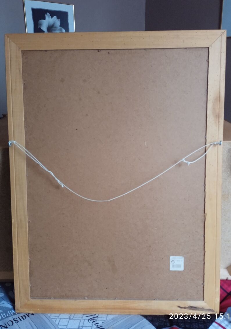 Beveled mirror with gold frame 60 x 80 cm