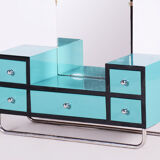Restored Bauhaus Dressing Mirror, Chrome, Steel, Lacquered Wood, Czechia, 1930s