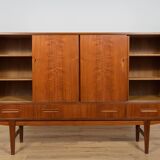 Mid-Century Teak High Sideboard, Denmark, 1960s