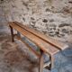 Oak bench, rustic wooden bench, France 1950s.