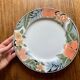 Set of 5 floral plates in vibrant colours, 1980s, vintage