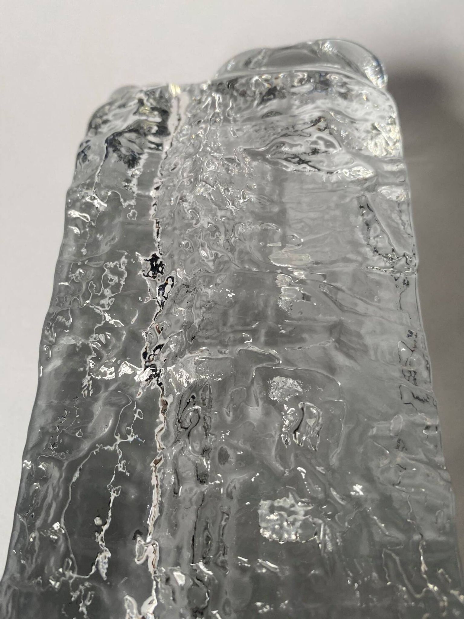Frosted glass vase from the 1970s