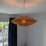 Designer rattan circle pendant light