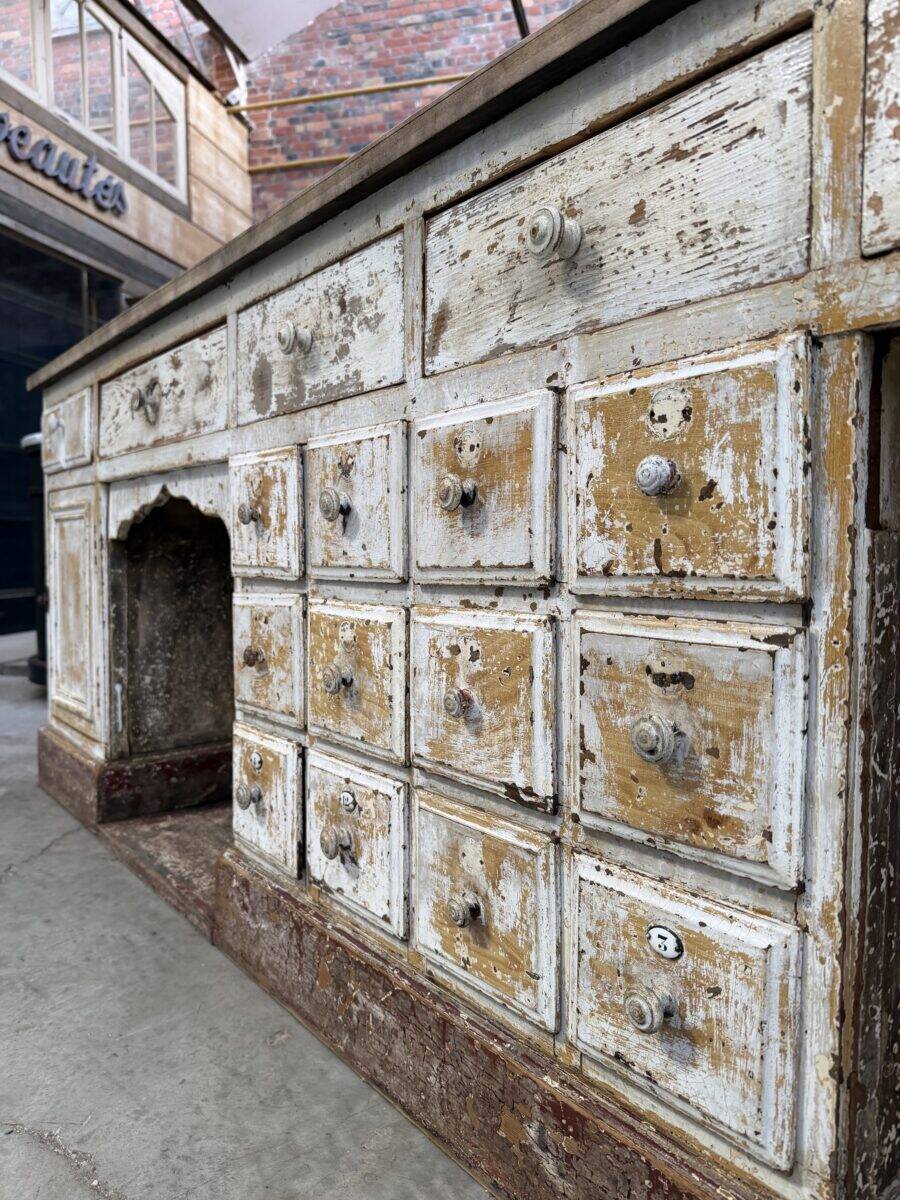 Antique barber's furniture from the early 20th century.