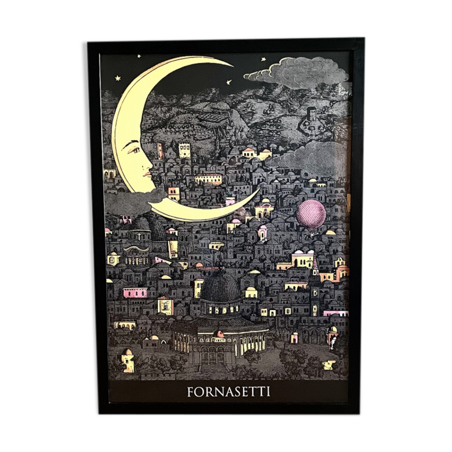 Piero Fornasetti, "Notte su Gerusalemme" serigraph, Graphique de France 1993
