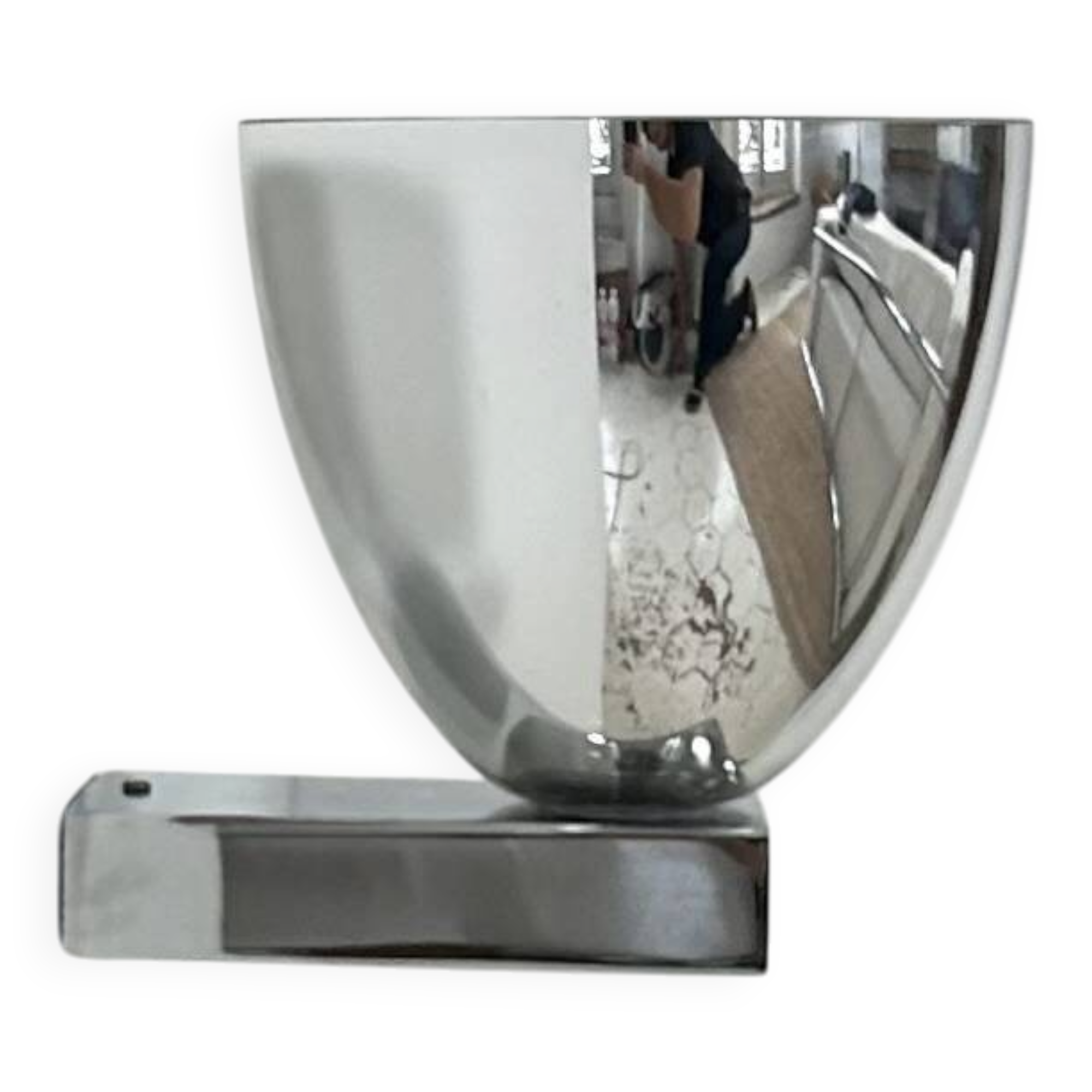 Vintage wall light, chrome and glass, France, 1970.