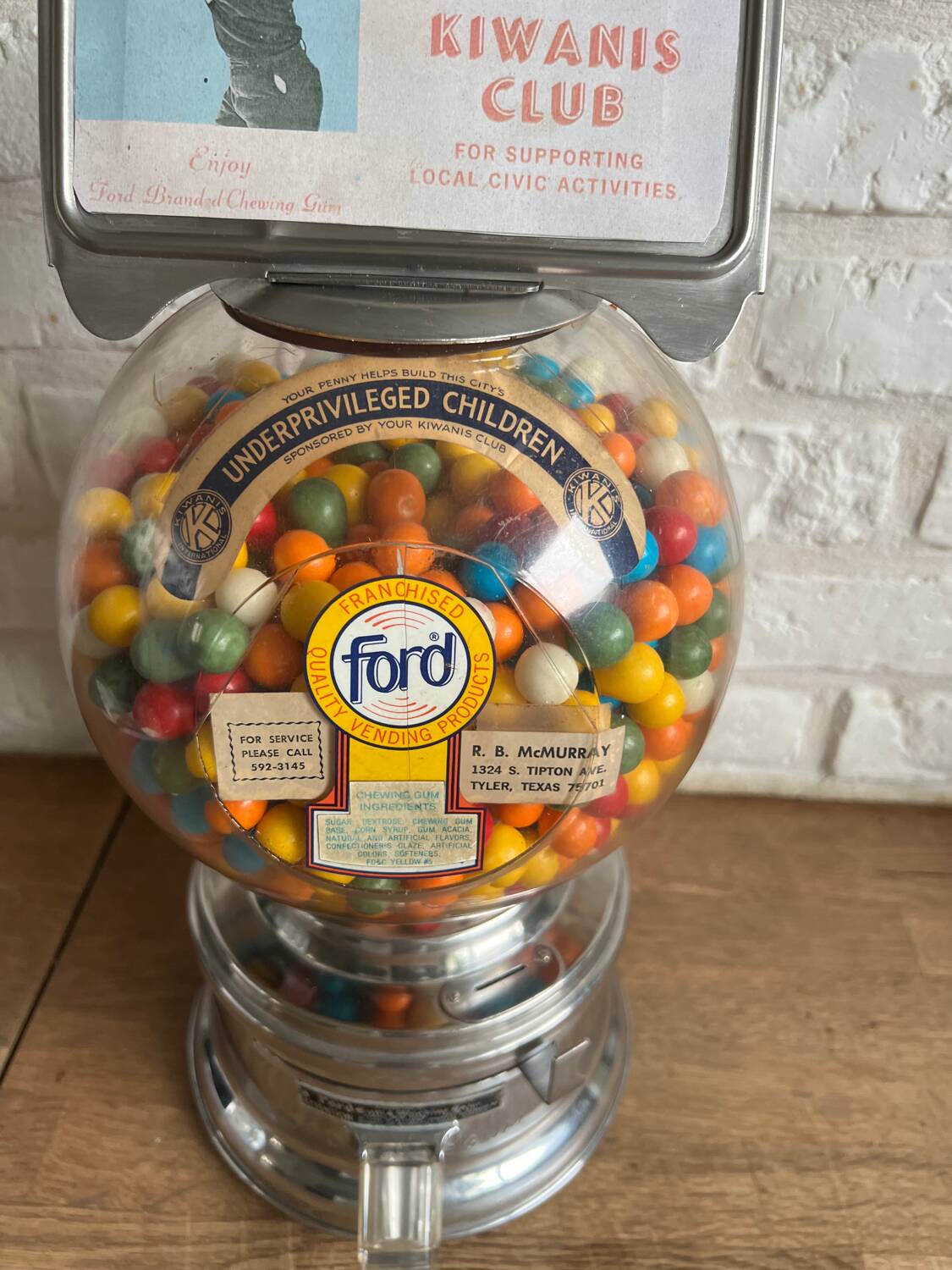 Ford us 60s vintage gumball dispenser