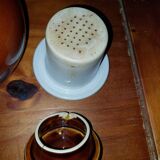 Old used ceramic teapot