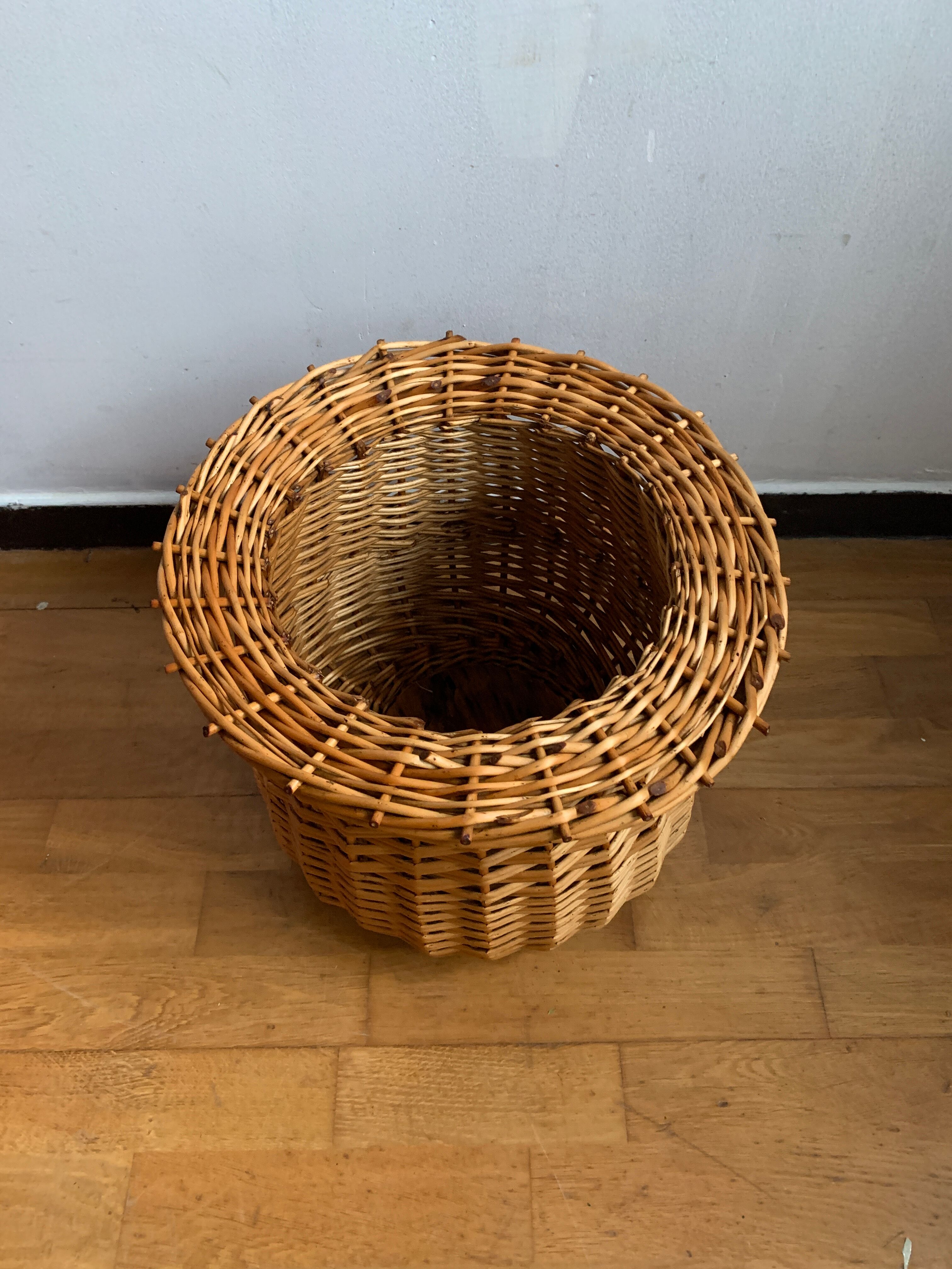 Basket hides wicker pot