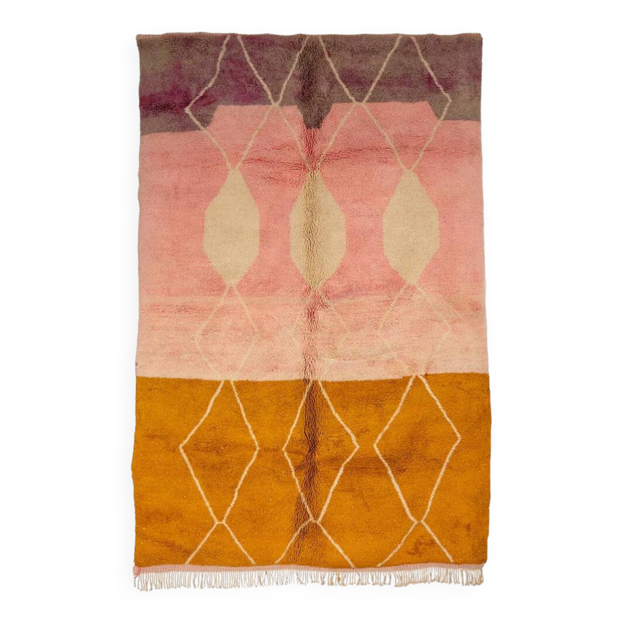 Hand-knotted rug with a gradient diamond pattern from M’rirt | 216 cm x 330 cm