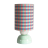 Vintage two-tone stone foot lamp and printed lampshade
