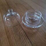 Butter dish with crystal glass dome
