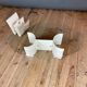 White lacquered metal magazine rack from the 1970s
