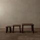 Vintage Brutalist Solid Oak Nesting Tables (Set of 3) – Dutch, 1970s