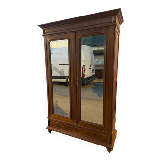 Antique wardrobe, 2 mirrored doors, 50s-60s