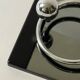 Porte manteau design bakélite, verre fumé et chrome attribué a Willy Rizzo