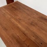 Teak farmhouse table with spindle legs