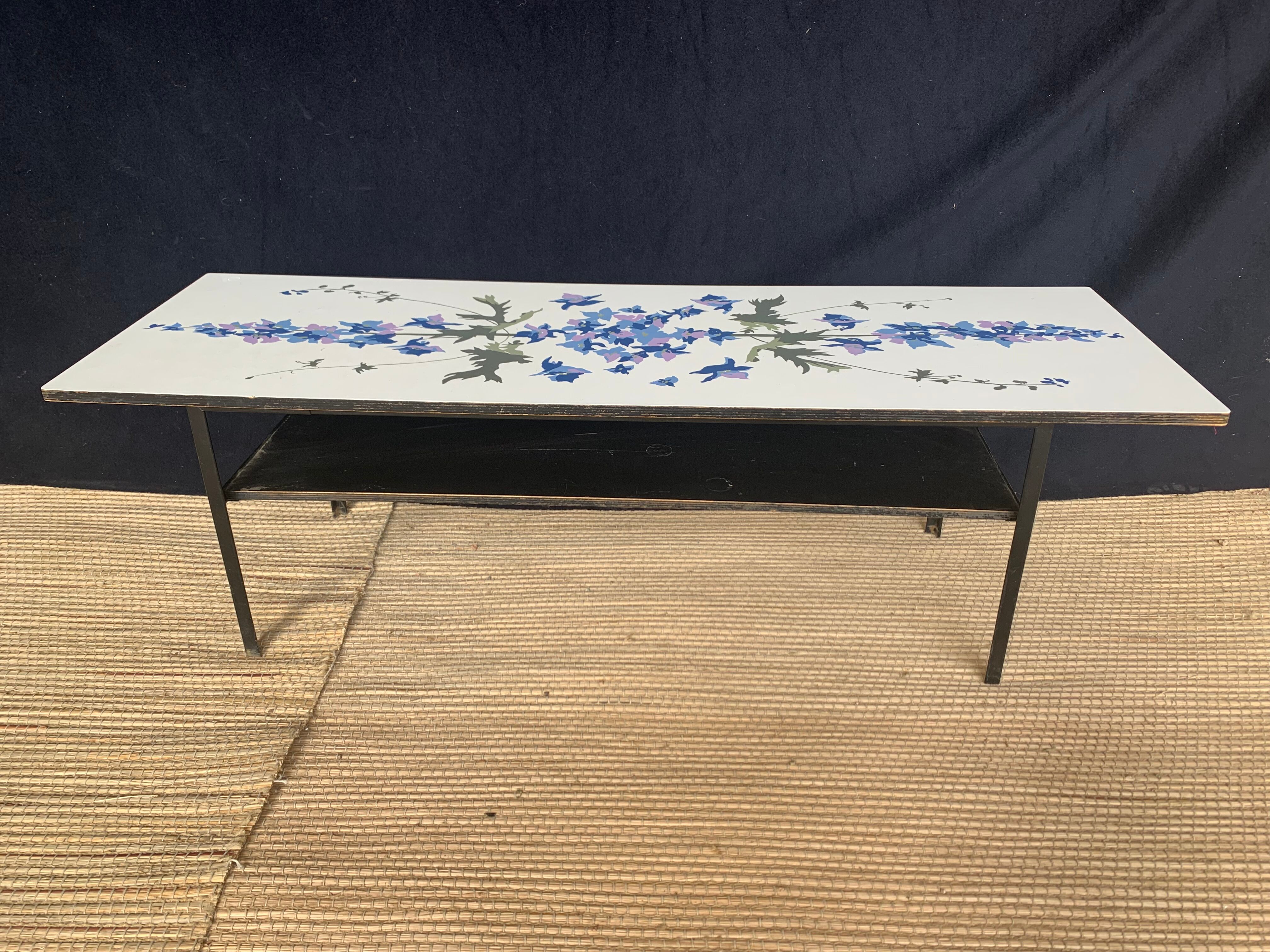 Floral-patterned coffee table
