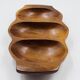 Segmented wooden plateau carved from exotic wood, Asia, 1970s.