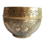 Ancien cache pot laiton cerises vintage